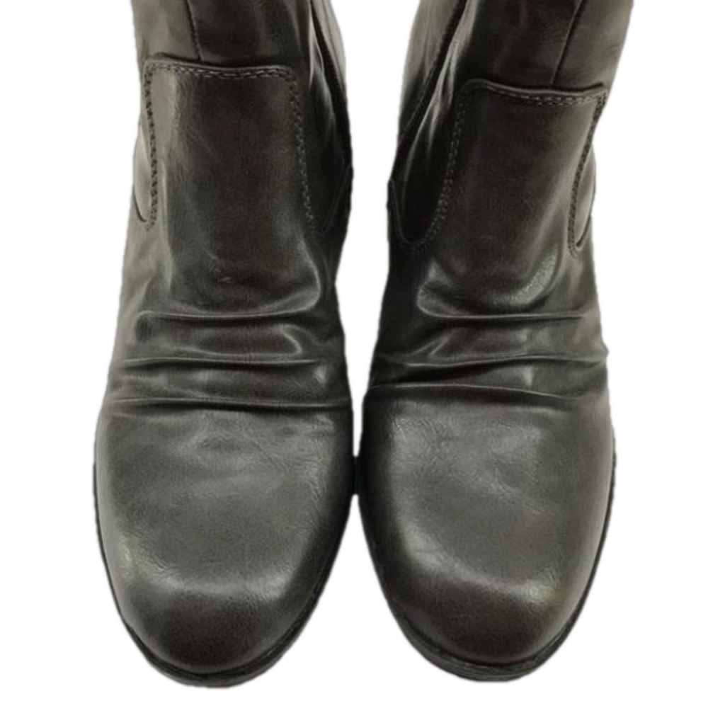 LIFE STRIDE SOFT SYSTEM Watchful Gray Faux Leather Almond Toe Ankle Zip Boots—8M - Picture 10 of 16